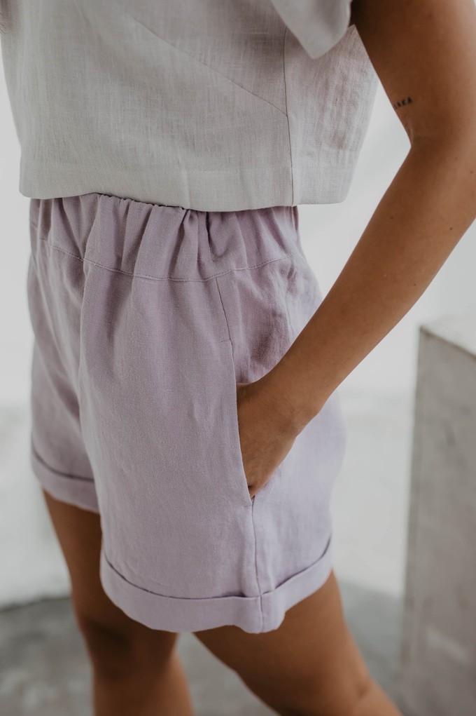 Linen shorts MIA M Dusty Rose from AmourLinen