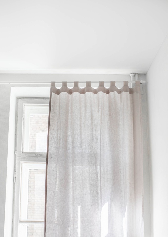 Tab top linen curtain - 53x96" / 135x244cm / Cream from AmourLinen