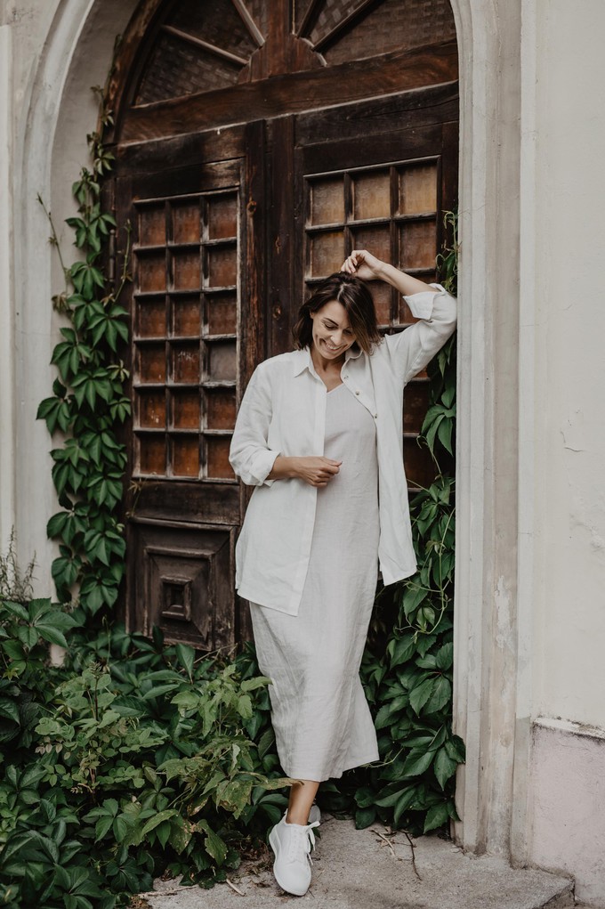 Linen oversized shirt MARRAKESH in White from AmourLinen