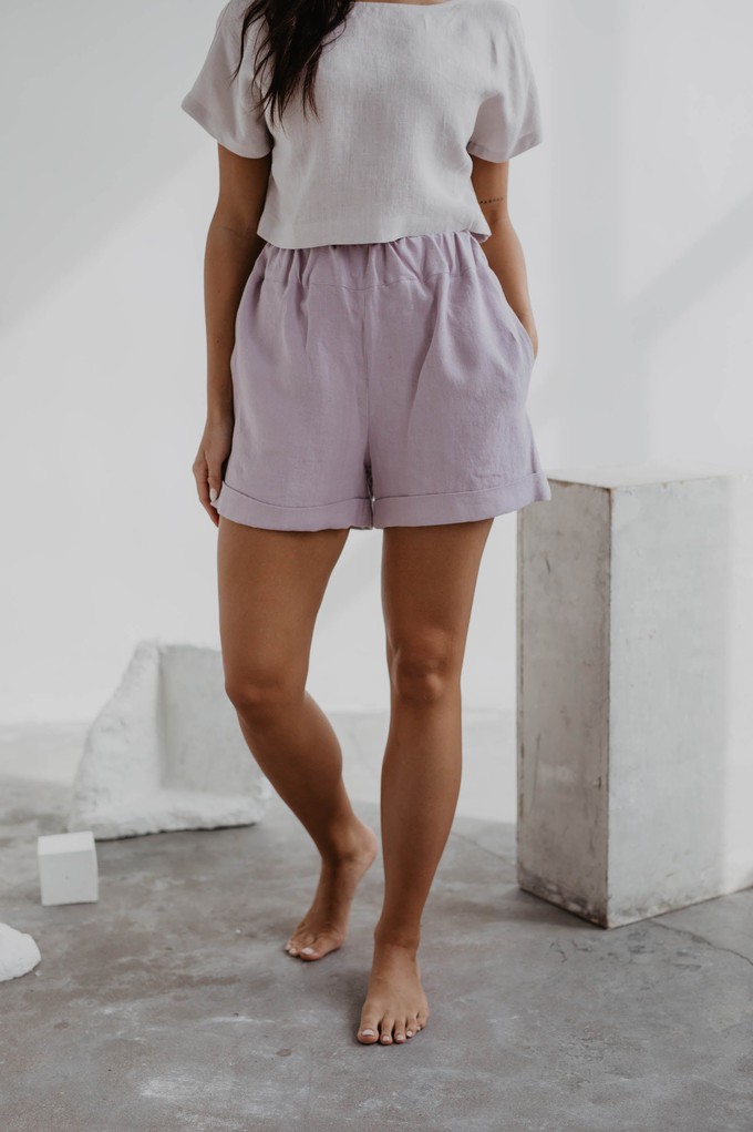 Linen shorts MIA M Dusty Rose from AmourLinen