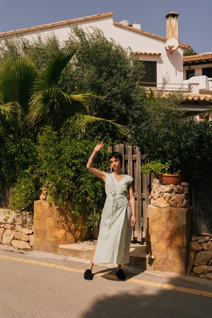 Aurora mid-length linen dress from AmourLinen