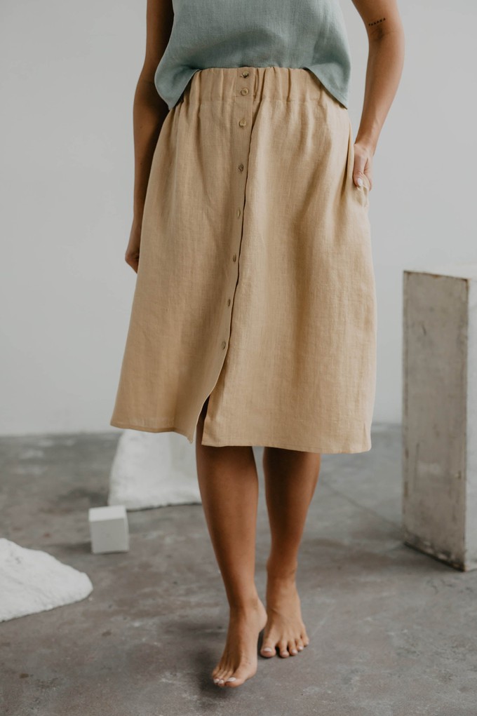 Linen skirt with buttons DAISY from AmourLinen