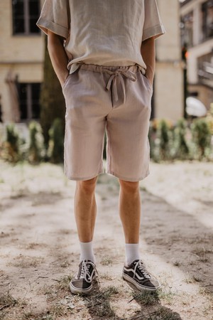 Classic linen shorts HERMES in Dusty Rose from AmourLinen