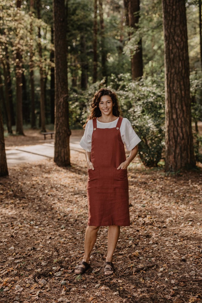 Linen apron dress JADE from AmourLinen