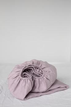 Linen fitted sheet in Dusty Rose via AmourLinen