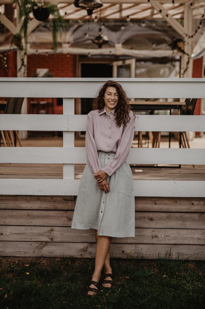 Linen skirt with buttons DAISY from AmourLinen