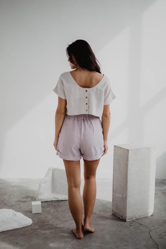 Linen shorts MIA in Dusty Rose from AmourLinen