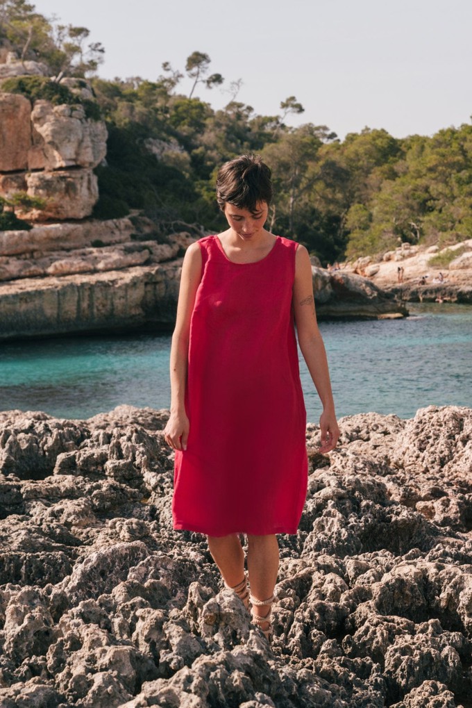 Norah loose linen dress in Sage Green from AmourLinen