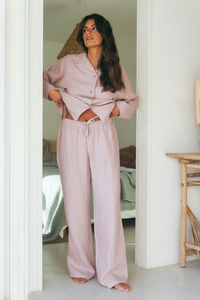 Long sleeve pajama set Snooze in Dusty Rose from AmourLinen