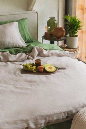 Linen bedding set in Cream from AmourLinen