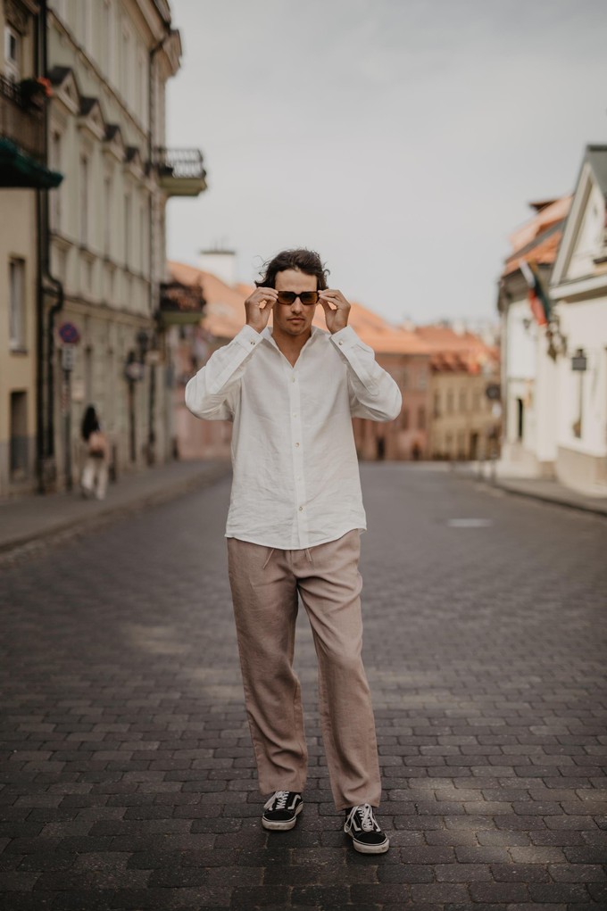 Linen pants ADONIS in Rosy Brown from AmourLinen