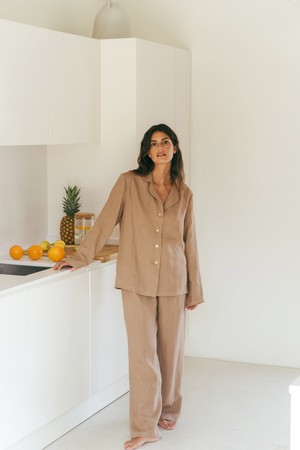 Long sleeve pyjama set NIGHTLY in Rosy Brown from AmourLinen