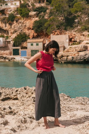 Mona long linen skirt from AmourLinen