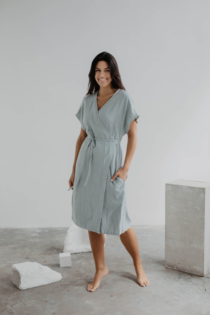 Linen wrap dress OLIVIA from AmourLinen