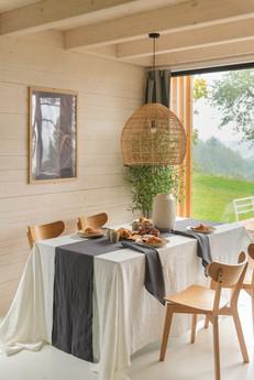 Linen table runner in Charcoal via AmourLinen