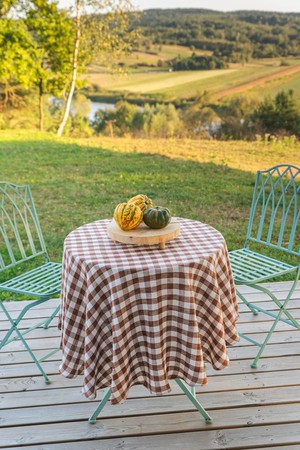 Round linen tablecloth from AmourLinen