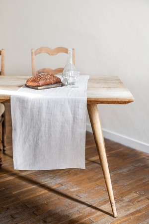 Linen table runner in Cream from AmourLinen