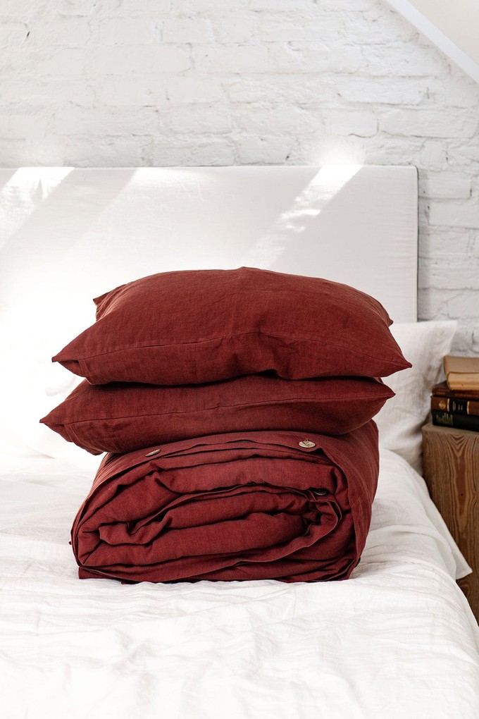 Linen bedding set in Terracotta from AmourLinen