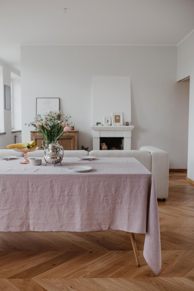 Linen tablecloth in Dusty Rose from AmourLinen