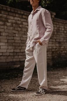 Linen pants ADONIS in Cream via AmourLinen