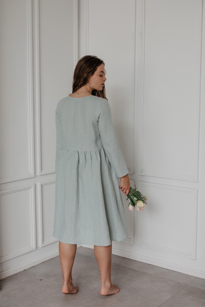 Lapland mid-length linen dress from AmourLinen