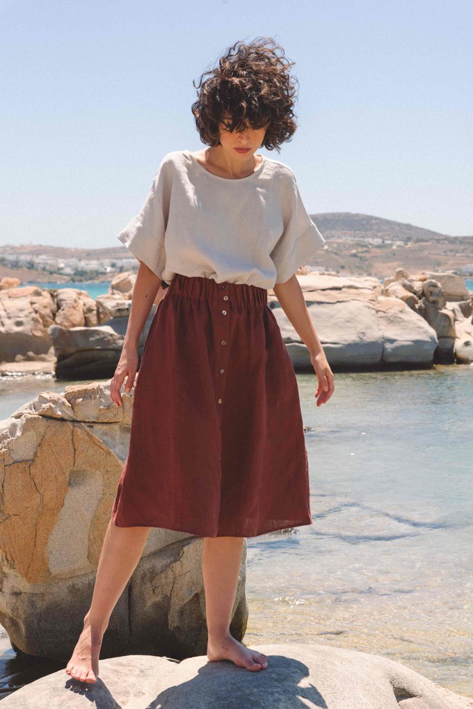 Linen skirt with buttons DAISY from AmourLinen