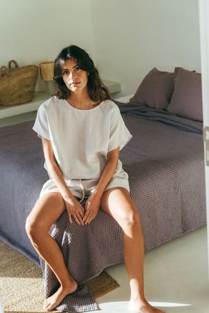 Short sleeve pyjama set CLOUD NINE from AmourLinen