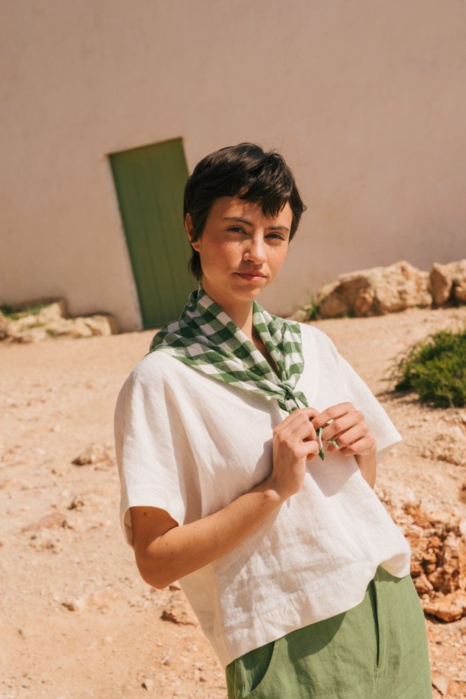 LILY oversized linen top in White from AmourLinen