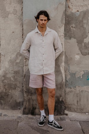 Classic linen shirt HECTOR in Cream from AmourLinen