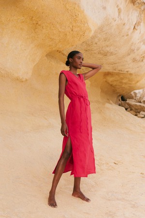 Aurora mid-length linen dress from AmourLinen