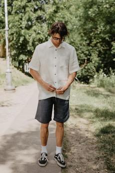 Classic linen shorts HERMES in Charcoal via AmourLinen