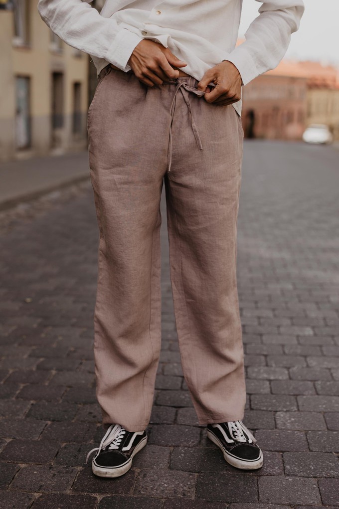 Linen pants ADONIS in Rosy Brown from AmourLinen