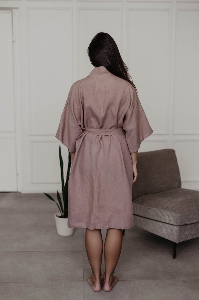 Linen bathrobe Midnight from AmourLinen