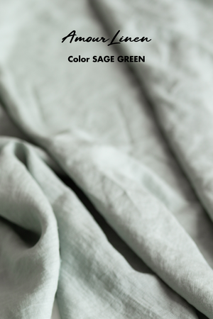 Ciara linen slip skirt in Sage Green from AmourLinen