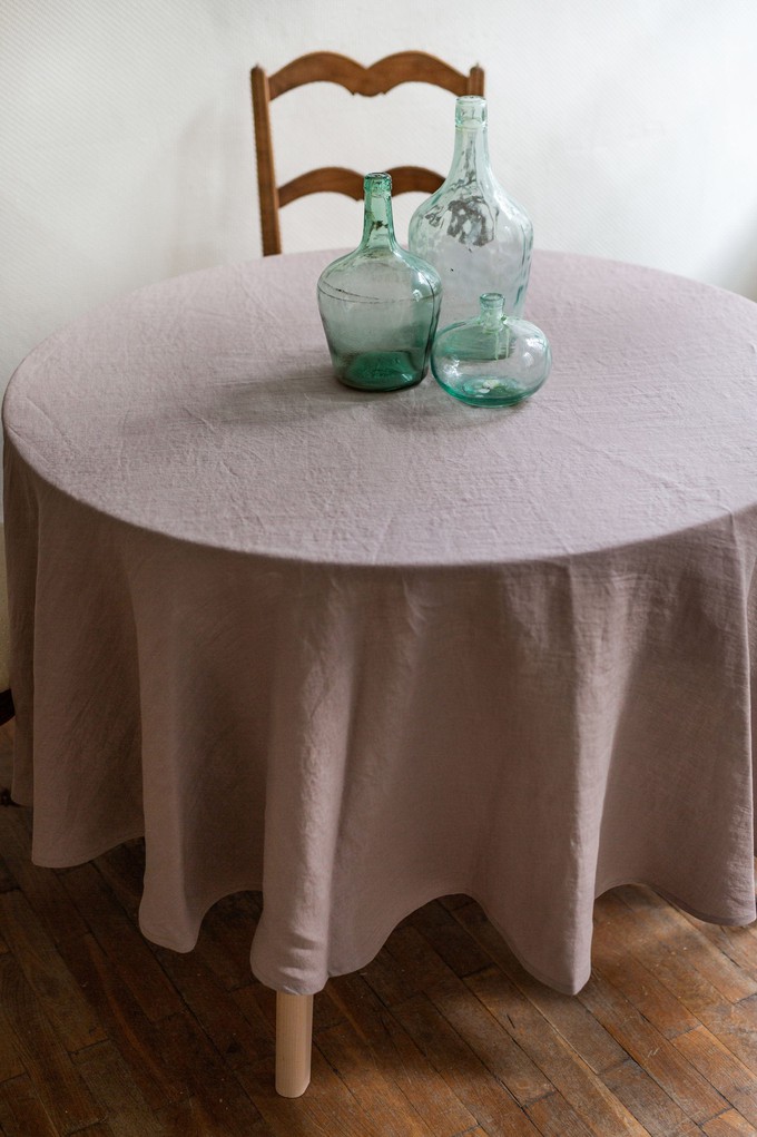 Round linen tablecloth from AmourLinen