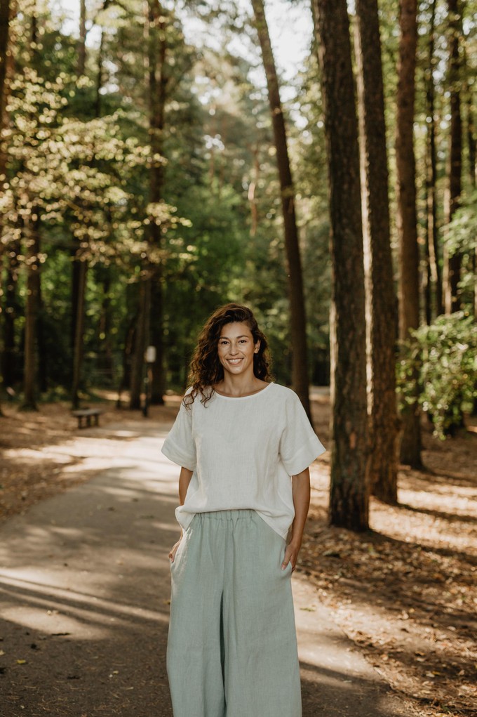 Linen top PORTO in White from AmourLinen