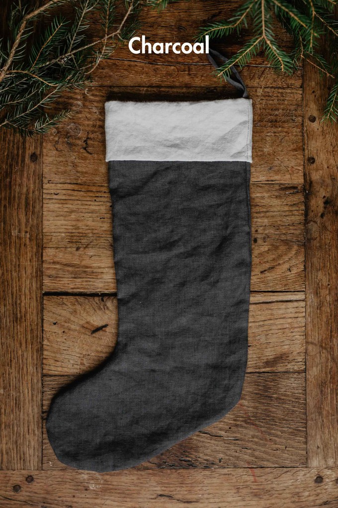 Linen Christmas stocking from AmourLinen