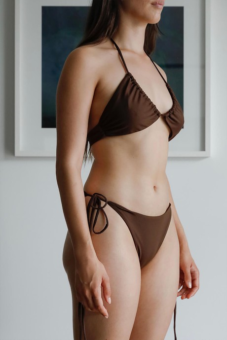 Tie Side Bottom | Cacao from AURAI SWIM