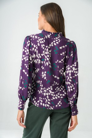 Blouse Orchidée purple print from avani apparel