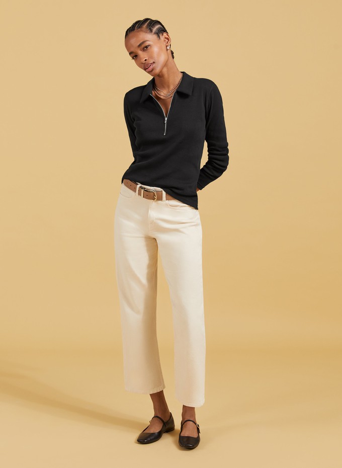 Organic Stretch Cotton Crop Straight Leg Jeans from Baukjen