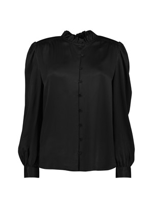 Evelyn Satin Frill Neck Blouse from Baukjen