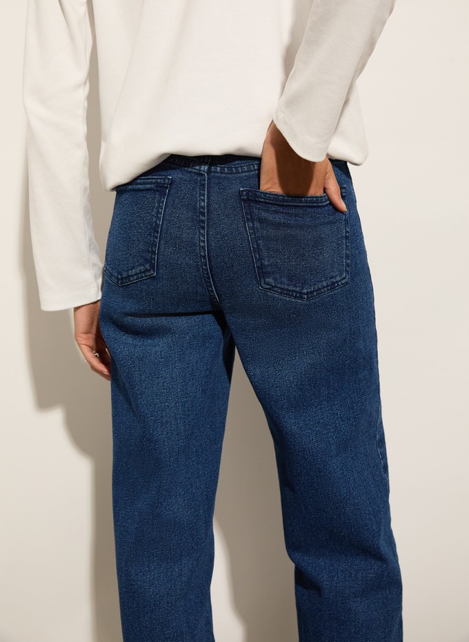 Organic Stretch Cotton Pocket Wide Leg Jeans from Baukjen