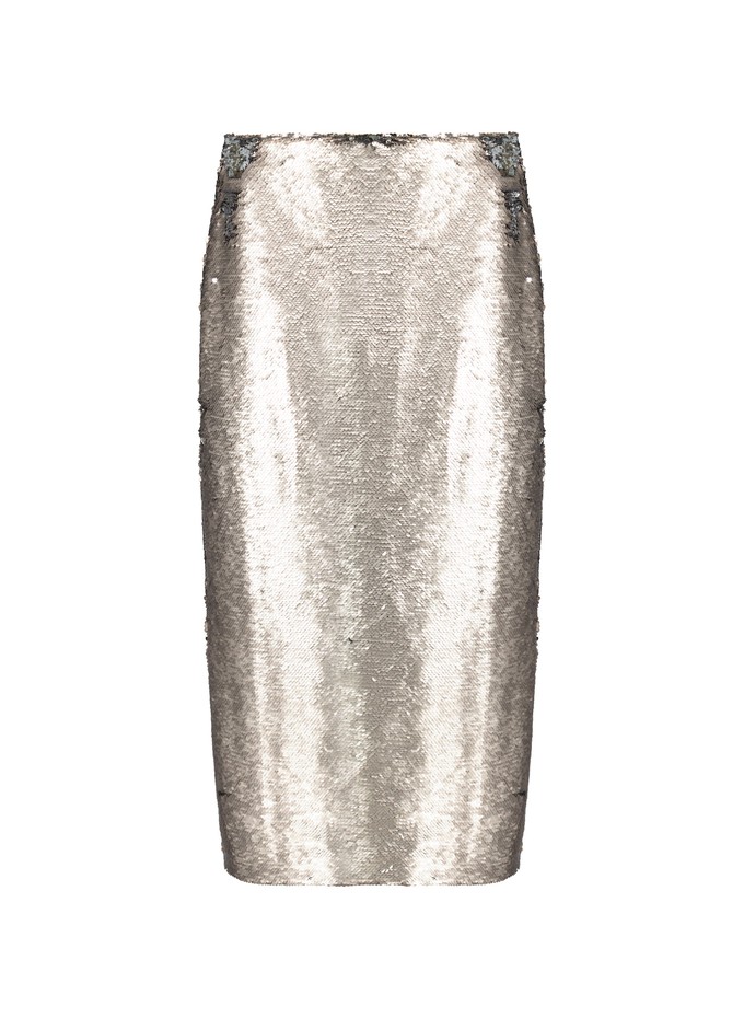 Toni Recycled Sequin Pencil Midi Skirt from Baukjen