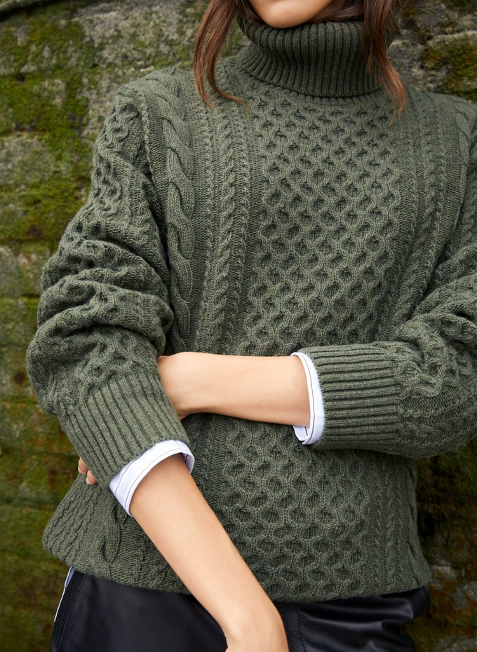 Juno Wool Blend Cable Turtleneck Jumper from Baukjen