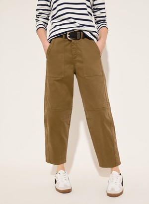 Amelia Organic Cotton Barrel Leg Cargo Trousers from Baukjen