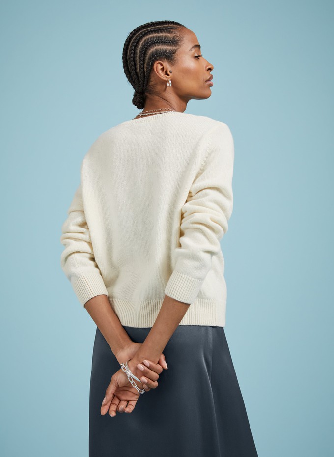 Marie Wool Blend Crew Neck Cardigan from Baukjen