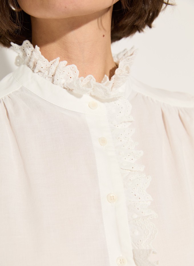 Milla Organic Cotton Broderie Detail Blouse from Baukjen