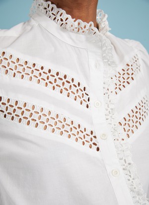 Isamaya Organic Cotton Broderie Detail Blouse from Baukjen