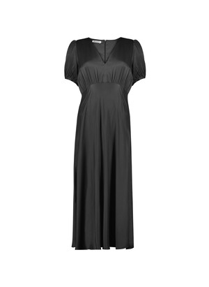 Cathy Satin V-Neck Midi Dress from Baukjen