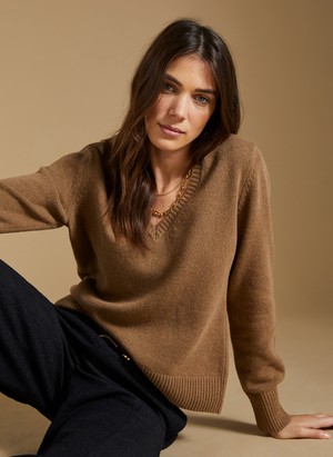 Emmeline Wool Blend V-Neck Jumper from Baukjen